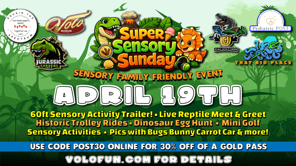 Super Sensory Sunday at Jurassic Gardens inside Volo Museum